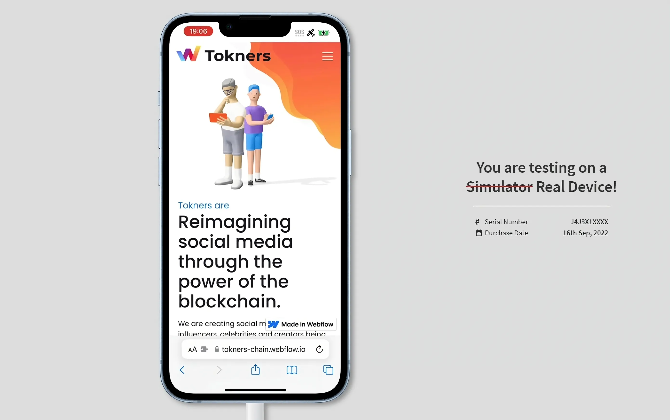 Crossbrowser testing for tokners chain website.